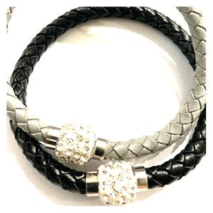 Black and Grey Rhinestone Bracelets